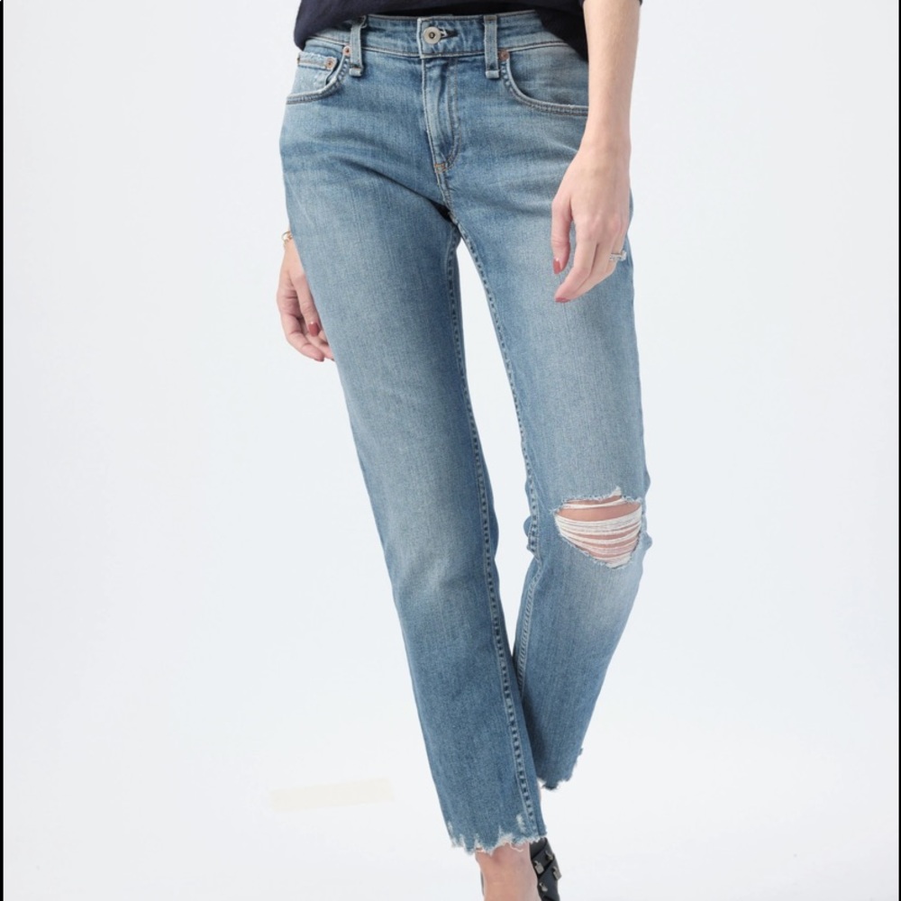 Dre low rise boyfriend jean in Dobbie.